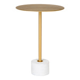 Lecco Side Table (Brass / Marble, Ø41 cm)