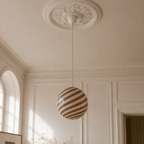 Candy Swirl Murano Pendant Lamp – Coffee & White Ø40