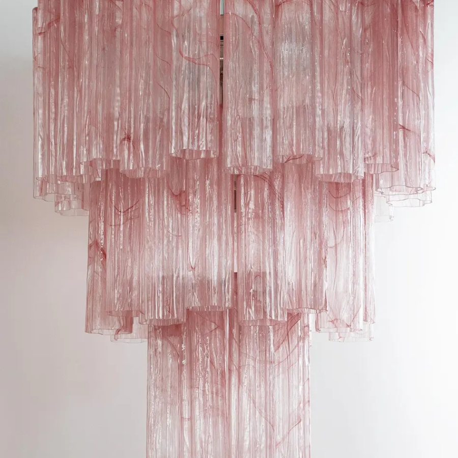 Murano Pink Alabaster Tronchi Chandelier Ø65 - 48 Tubes