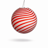 Candy Swirl Murano Pendant Lamp – Red & White Ø40