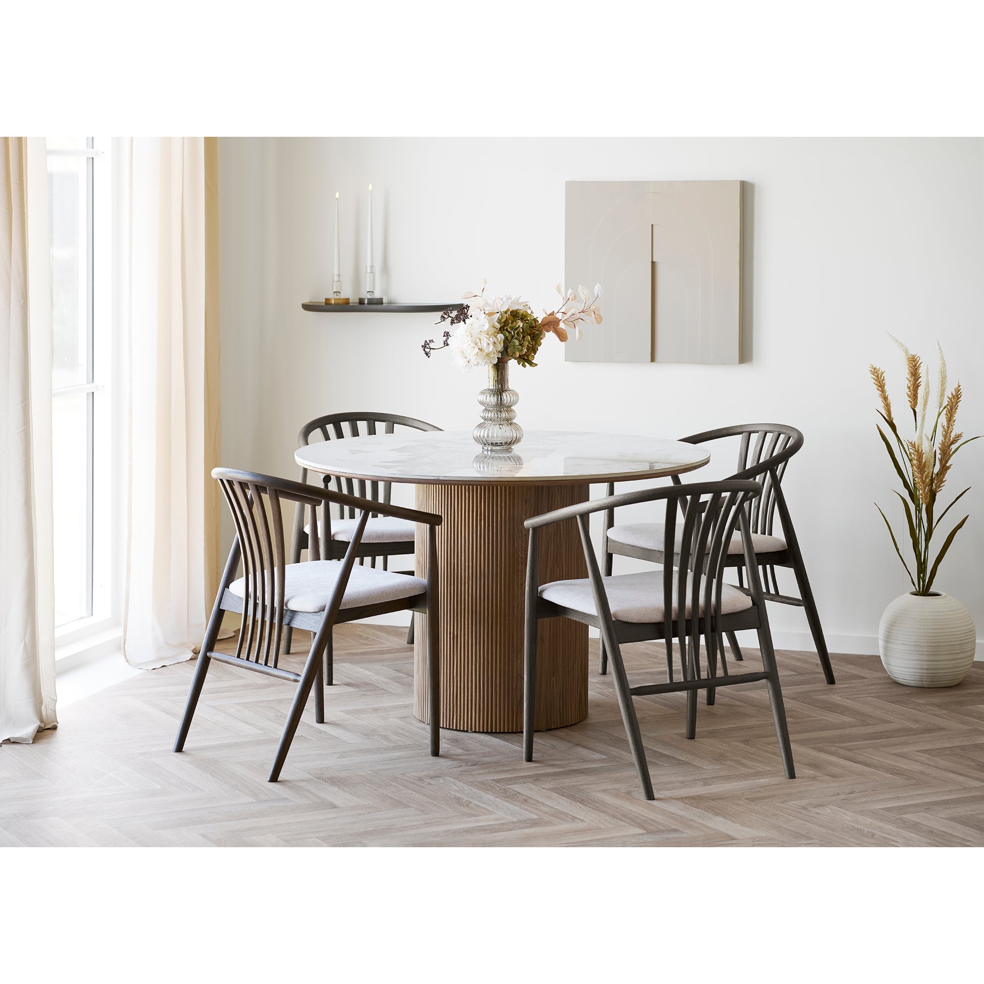 Athens Dining Table (White / Dark Brown) - Bellavé Studio