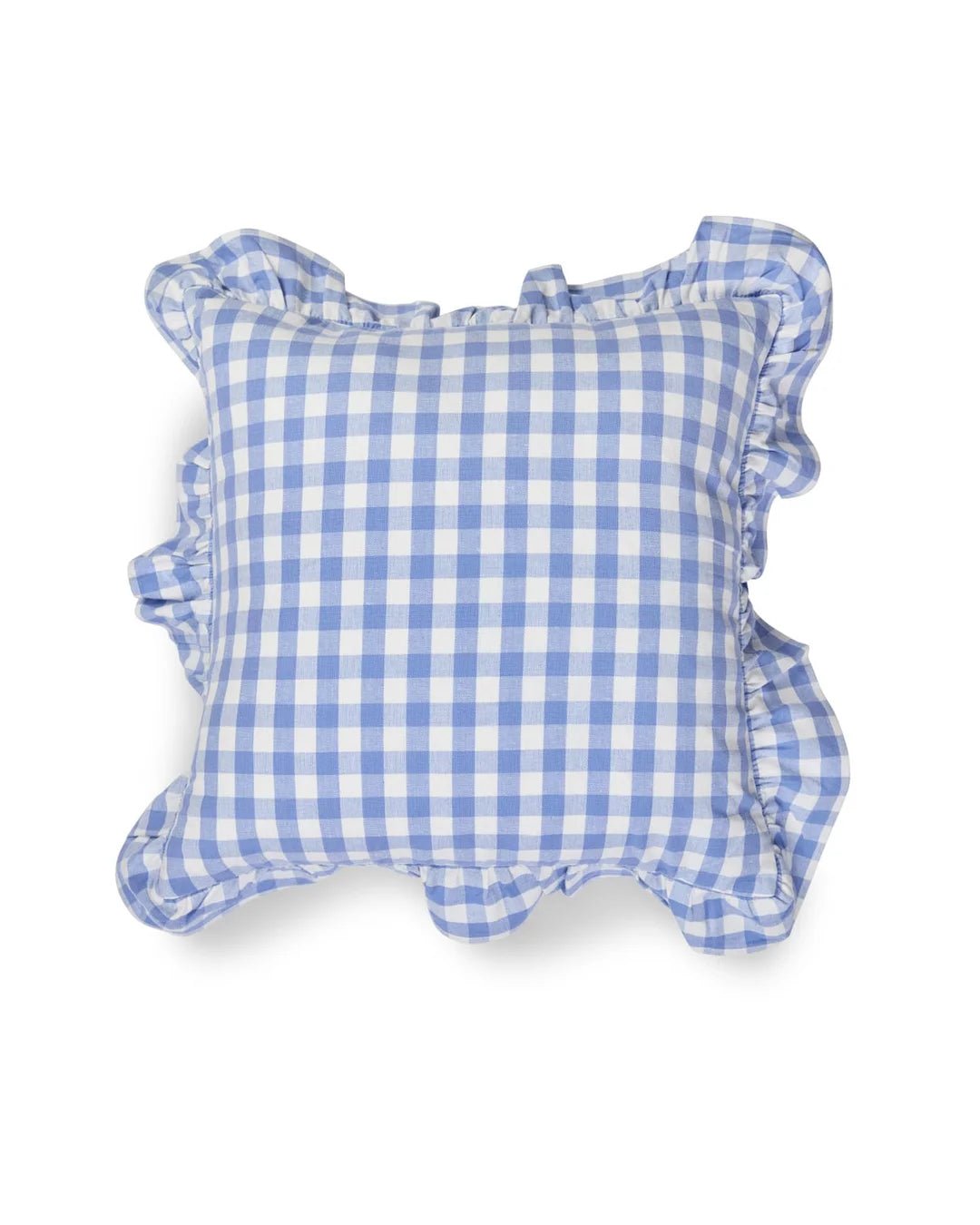 ByTimo Cushion Cover with Volang 50x50 – Blue Checks - Bellavé Studio