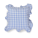 ByTimo Cushion Cover with Volang 50x50 – Blue Checks - Bellavé Studio