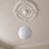 Candy Blue Stripes Swirl Murano Pendant Lamp – Ø30 - Bellavé Studio