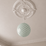 Candy Green & White Swirl Murano Pendant Lamp – Ø30 - Bellavé Studio