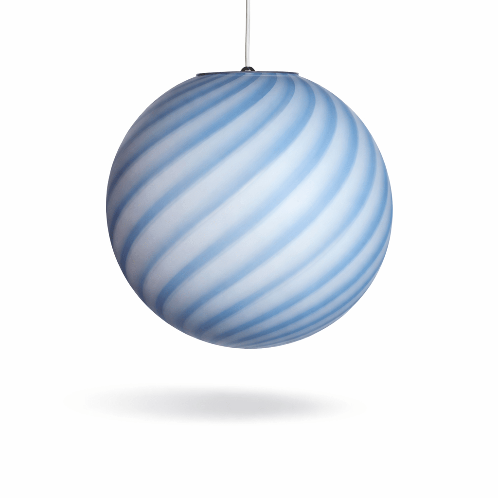 Candy Light Blue Swirl Murano Pendant Lamp – Ø30 - Bellavé Studio