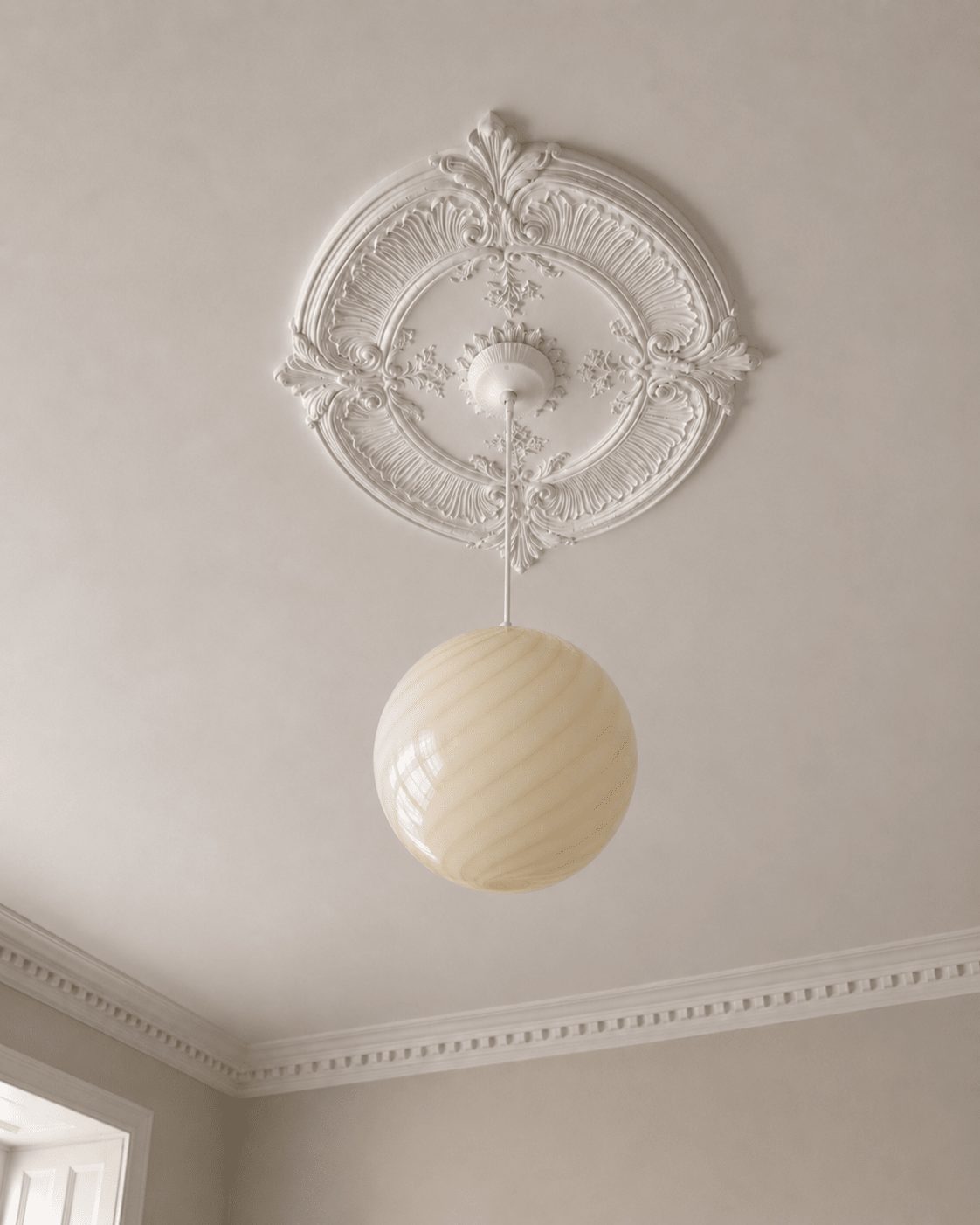 Candy Light Yellow Swirl Murano Pendant Lamp – Ø30 - Bellavé Studio