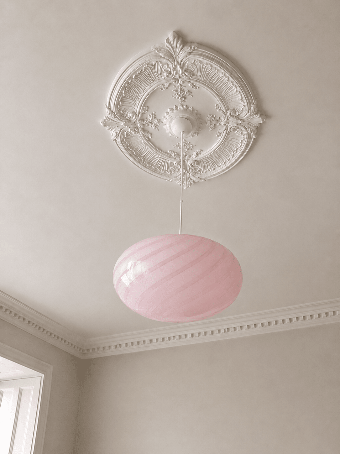 Candy Pink Marshmellow Murano Pendant Lamp – Ø40 Oval - Bellavé Studio