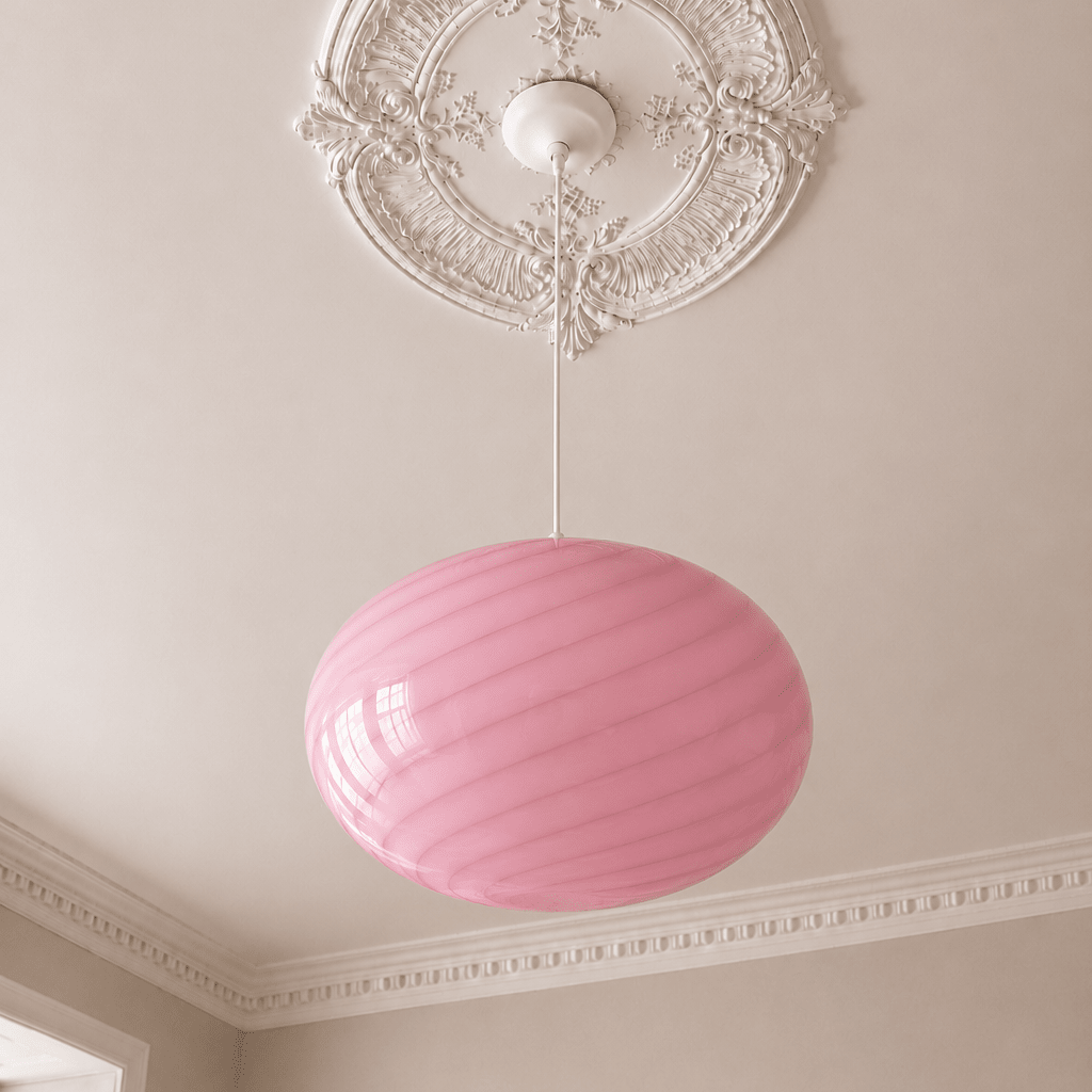 Candy Pink Murano Pendant Lamp – Ø40 - Bellavé Studio