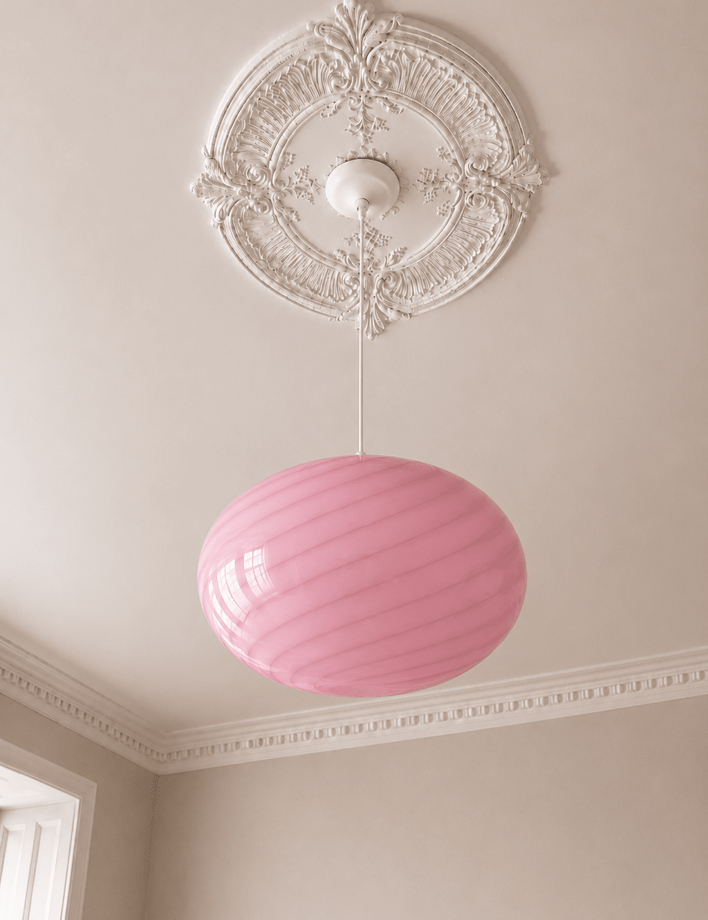 Candy Pink Murano Pendant Lamp – Ø40 - Bellavé Studio