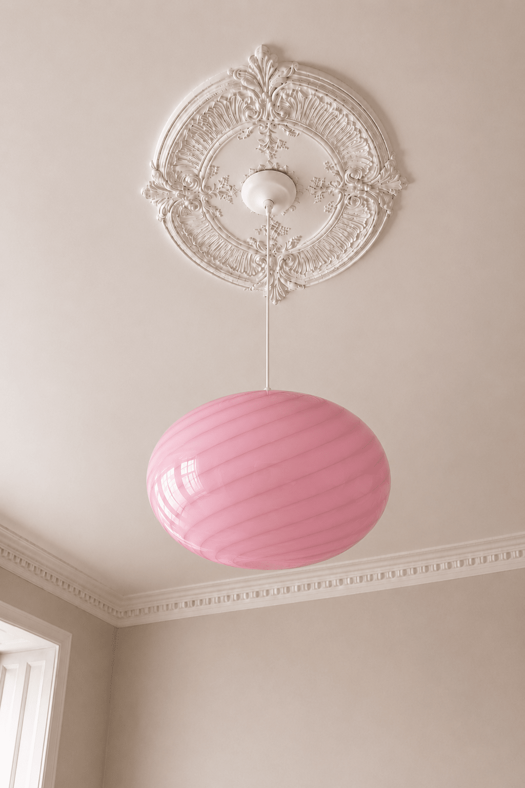 Candy Pink Murano Pendant Lamp – Ø40 - Bellavé Studio