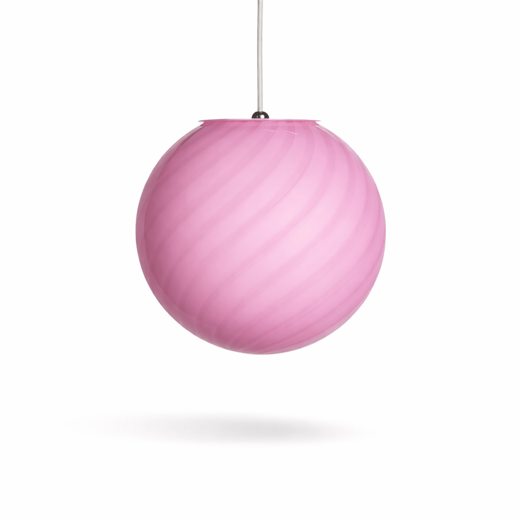 Candy Pink Swirl Murano Pendant Lamp – Ø20 - Bellavé Studio