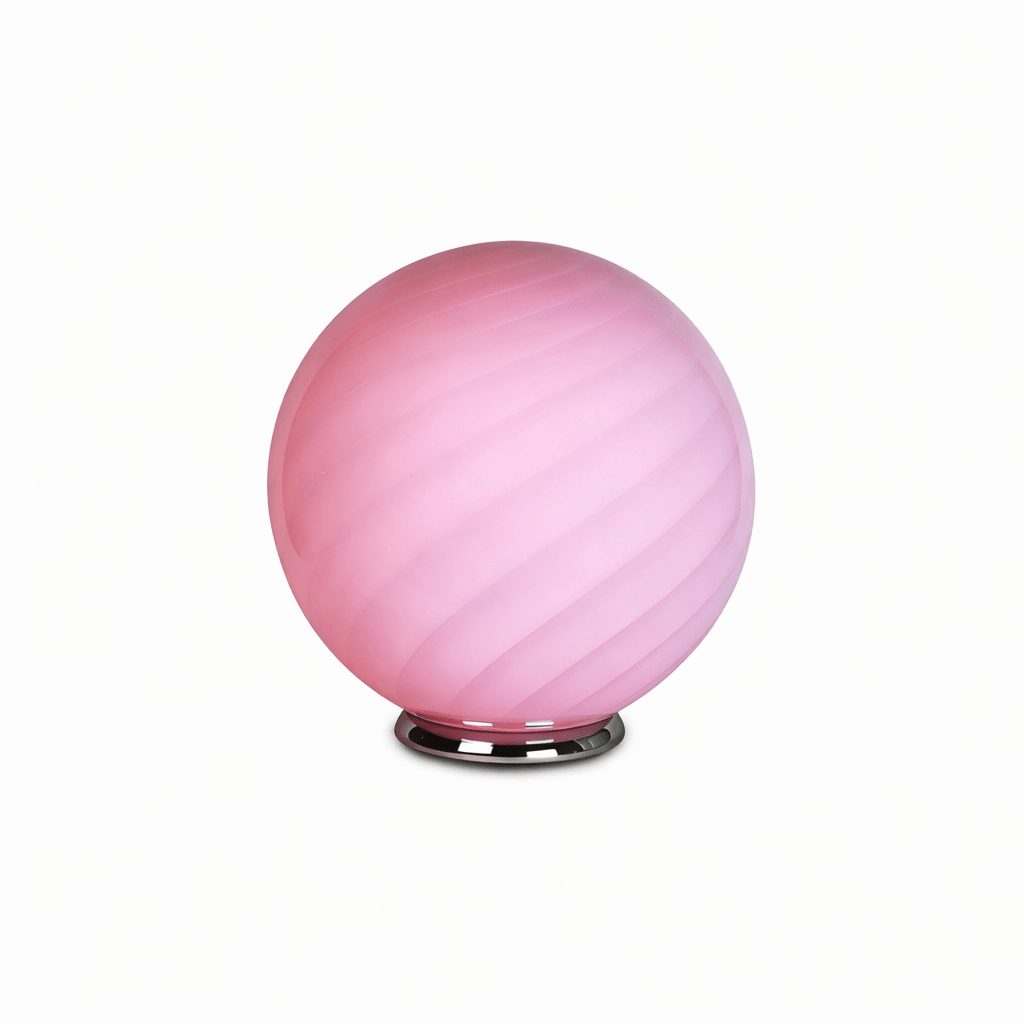 Candy Pink Swirl Murano Table Lamp – Ø40 - Bellavé Studio
