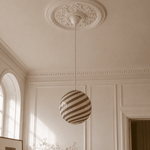 Candy Swirl Murano Pendant Lamp – Coffee & White Ø40 - Bellavé Studio