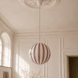 Candy Swirl Murano Pendant Lamp – Dark Purple & White Ø40 - Bellavé Studio