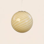 Candy Swirl Murano Pendant Lamp – White & Light Yellow Ø40 - Bellavé Studio