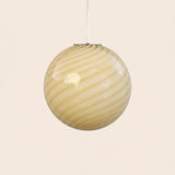 Candy Swirl Murano Pendant Lamp – White & Light Yellow Ø40 - Bellavé Studio