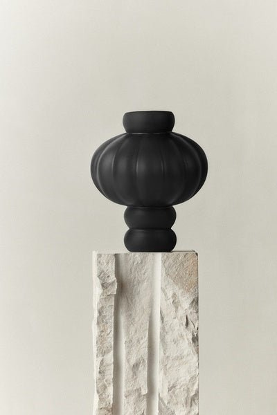 Ceramic Balloon Vase 02 20cm – Ink Black - Bellavé Studio