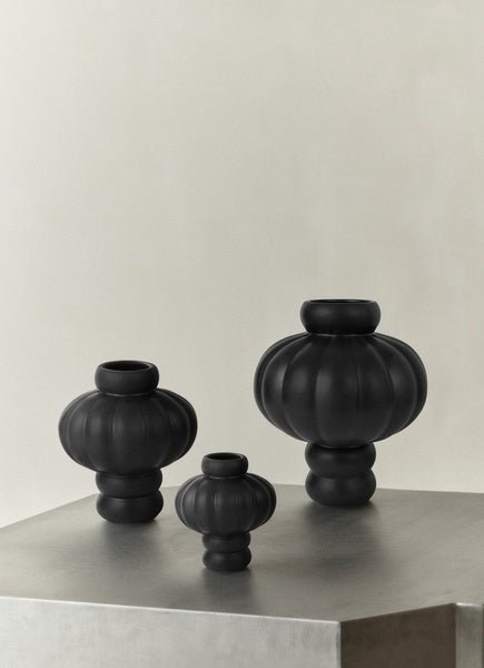 Ceramic Balloon Vase 02 20cm – Ink Black - Bellavé Studio