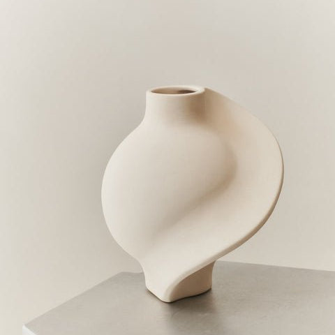 Ceramic Pirout Vase 01 22cm Opal White - Bellavé Studio