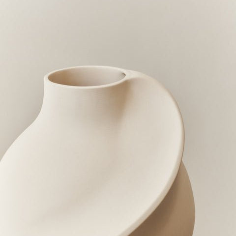 Ceramic Pirout Vase 01 22cm Opal White - Bellavé Studio
