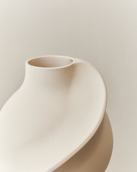 Ceramic Pirout Vase 01 22cm Opal White - Bellavé Studio