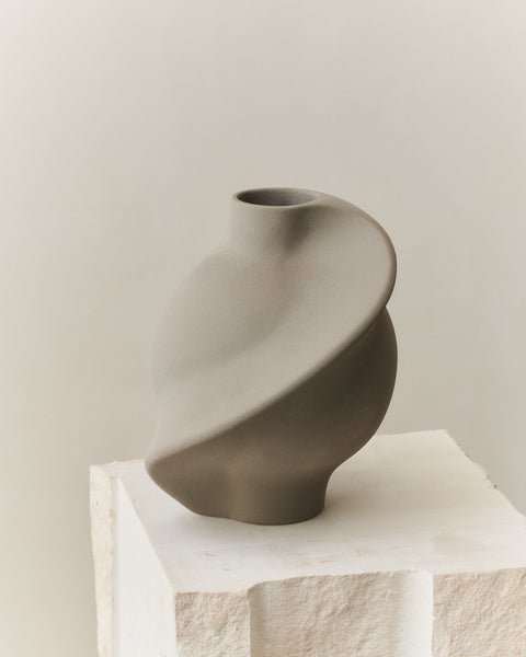Ceramic Pirout Vase 01 22cm Sanded Grey - Bellavé Studio