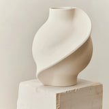 Ceramic Pirout Vase 02 42cm Raw White - Bellavé Studio