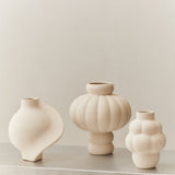Ceramic Pirout Vase 02 42cm Raw White - Bellavé Studio