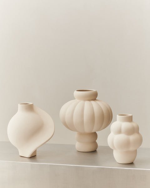 Ceramic Pirout Vase 02 42cm Raw White - Bellavé Studio