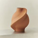 Ceramic Pirout Vase 02 42cm Sanded Ocker - Bellavé Studio