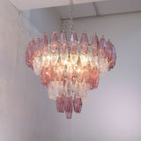 Murano Amethyst/Clear Poliedri Chandelier Ø75