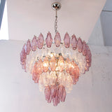Murano Amethyst/Clear Poliedri Chandelier Ø75