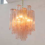 Murano Cipria Pink Tronchi Chandelier Ø36 - 15 Tubes