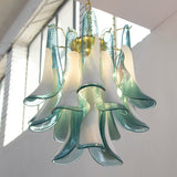 Murano Teal Blue Petali Chandelier Ø45