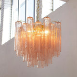 Murano Pink Tronchi Chandelier Ø53 - 24 Tubes