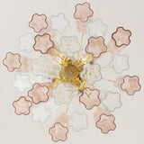 Murano Crystal and Pink Tronchi Chandelier Ø53 - 24 Tubes