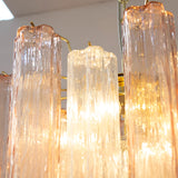 Murano Crystal and Pink Tronchi Chandelier Ø53 - 24 Tubes