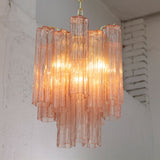 Murano Cipria Pink Tronchi Chandelier Ø36 - 15 Tubes