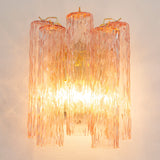 Murano Pink Tubi Wall Sconces – Set of 2