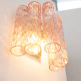 Murano Pink Tubi Wall Sconces – Set of 2