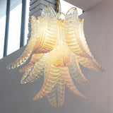 Murano Opal Foglie Chandelier Ø50 Opal