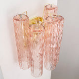 Murano Pink Tubi Wall Sconces – Set of 2