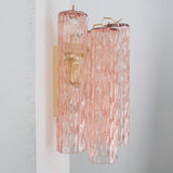 Murano Pink Tubi Wall Sconces – Set of 2