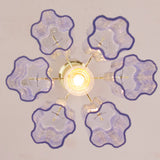 Murano Indaco Tronchi Chandelier Ø24 - 6 Tubes