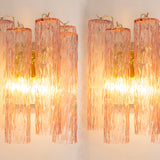 Murano Pink Tubi Wall Sconces – Set of 2