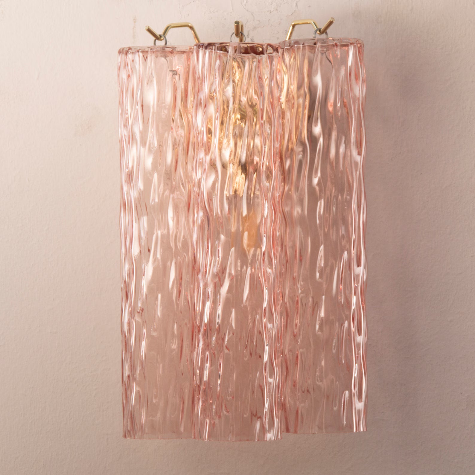 Murano Pink Tronchi Wall Sconces – Set of 2