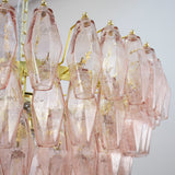 Murano Cipria Pink Poliedri Chandelier Ø75