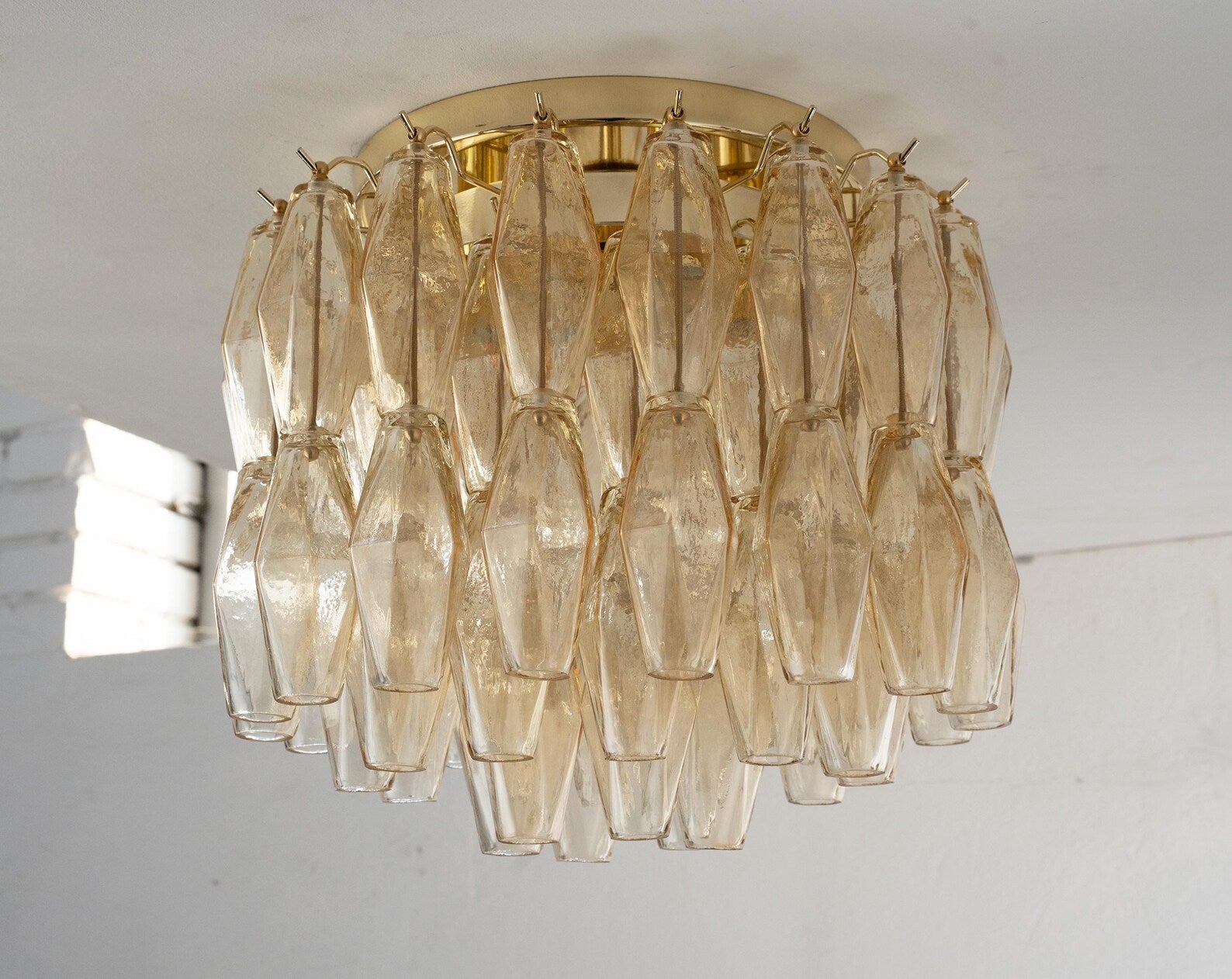 Murano Poliedri Champagne Chandelier Ø45
