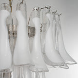 Murano Clear/White Petali Chandelier Ø75